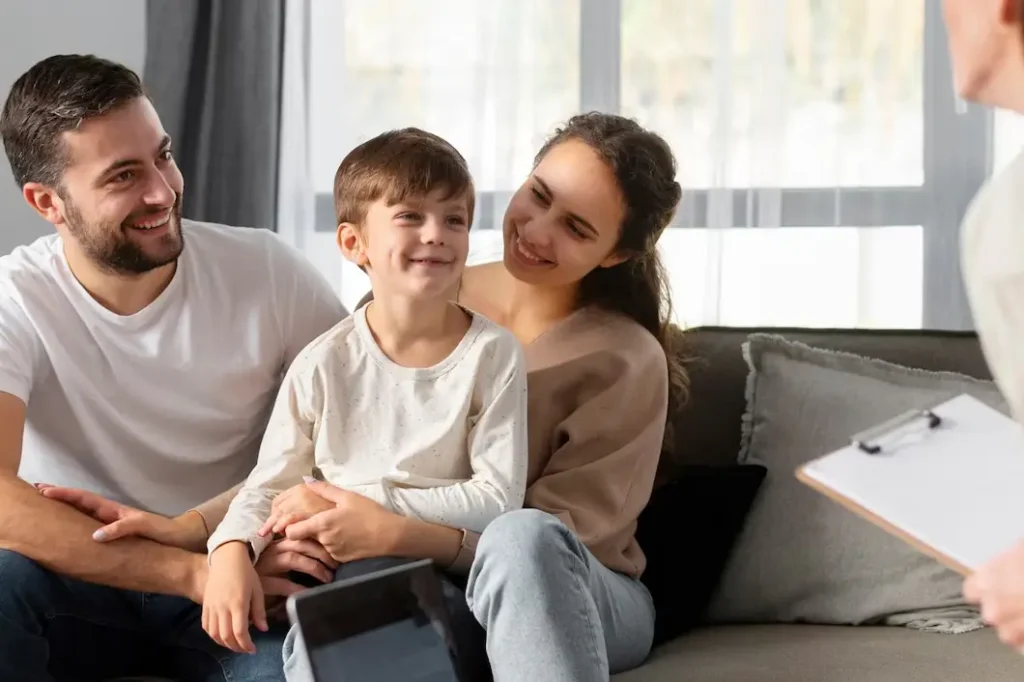 Family discussing legal matters with an attorney, emphasizing family law appeals in Mesquite, Texas.