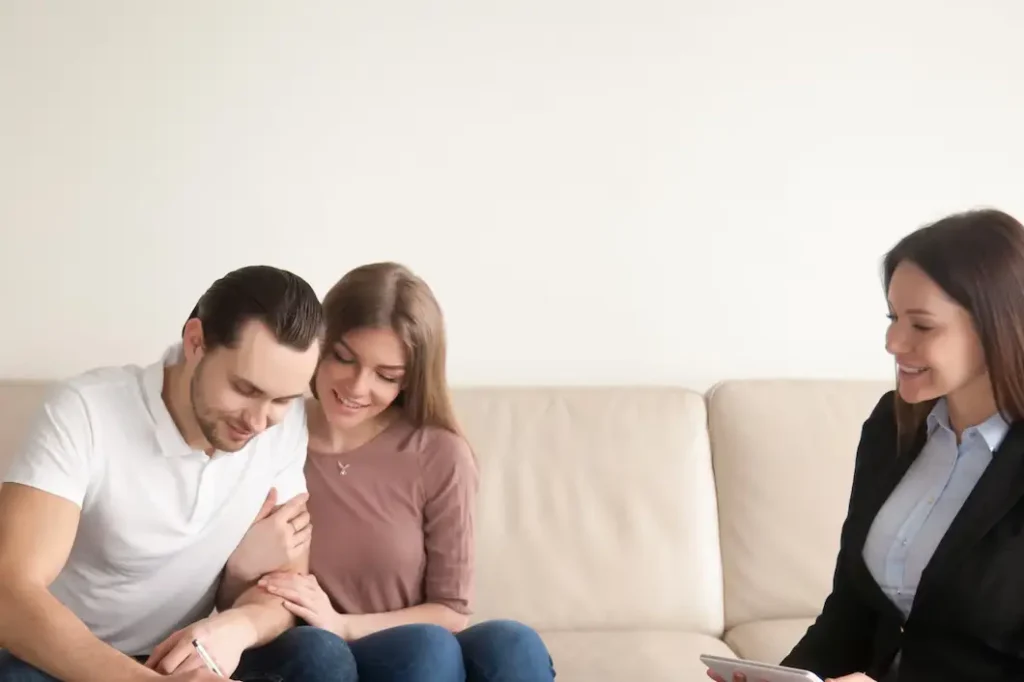 Couple consulting with a family law attorney in Richardson, Texas, discussing legal options for family court appeals.