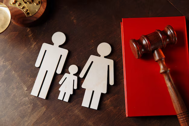 Wooden figures representing a family with a gavel and legal book, symbolizing family law appeals in Nixon, Texas.