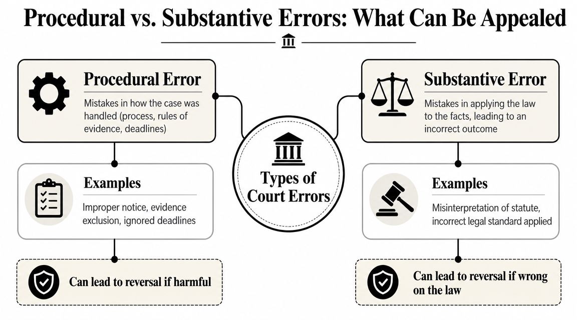 Procedural vs Substantive Errors What Can Be Appealed