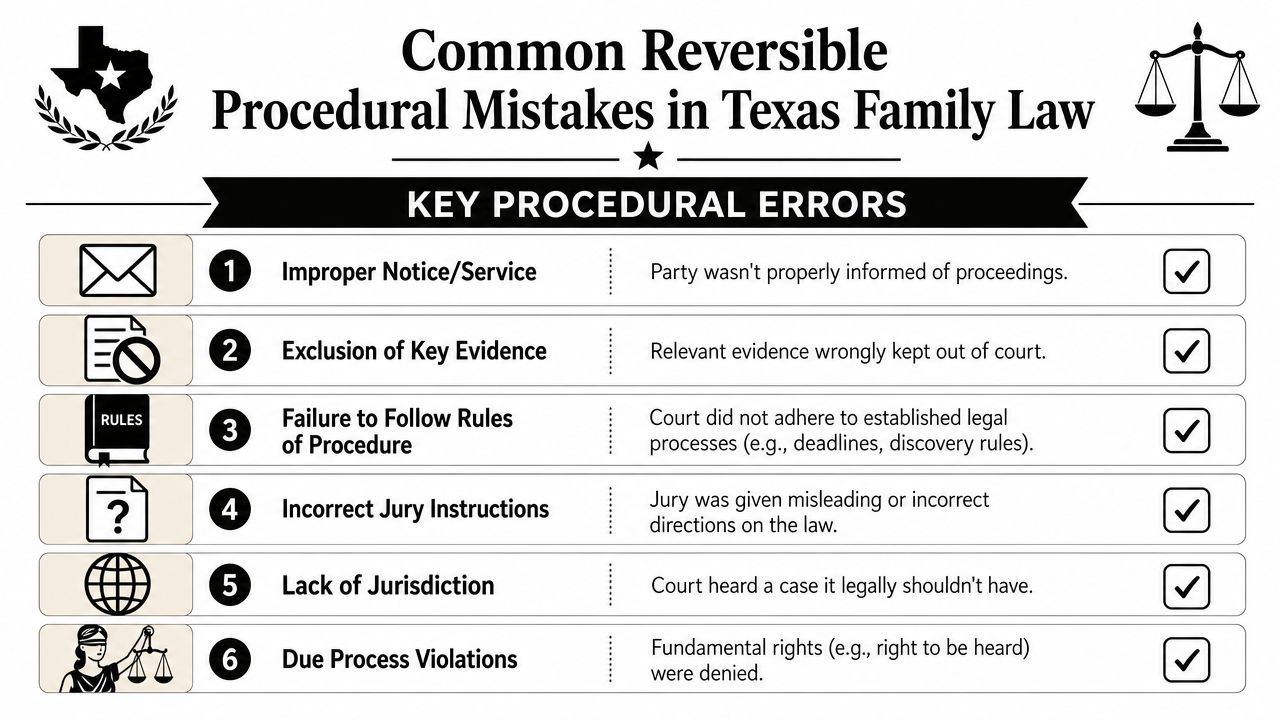 Common Reversible Procedural Mistakes in Family Law Cases
