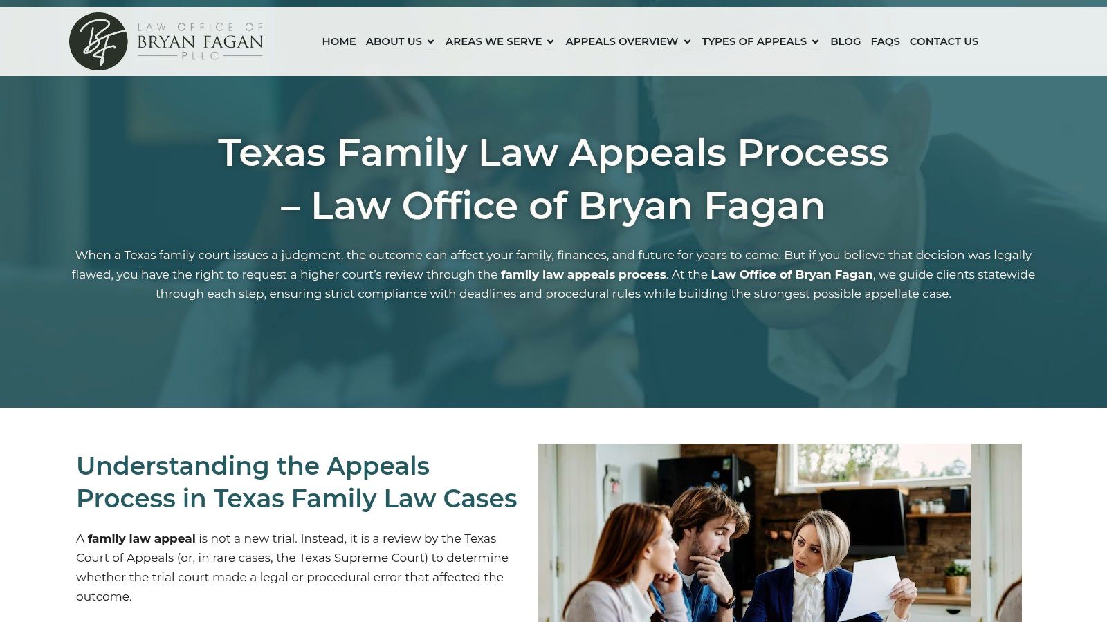 Screenshot from https://familylawcourtappeals.com/texas-family-law-appeals/